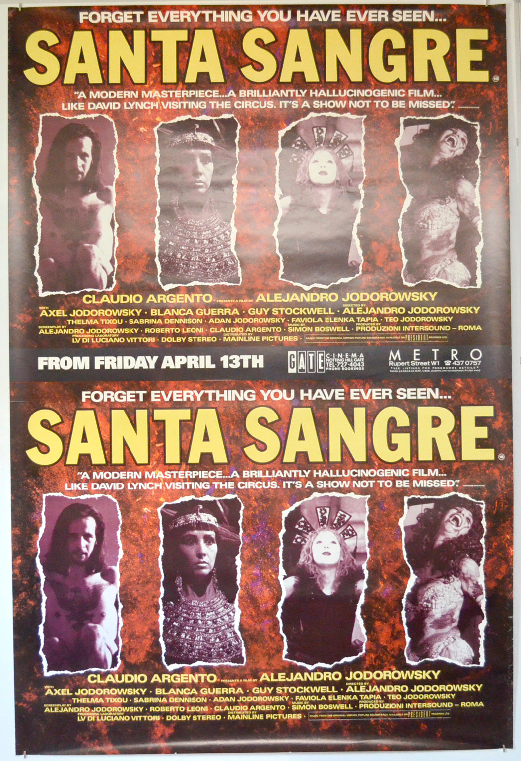 Santa Sangre  Original British 4 Sheet Poster  - Film Poster - Movie Poster