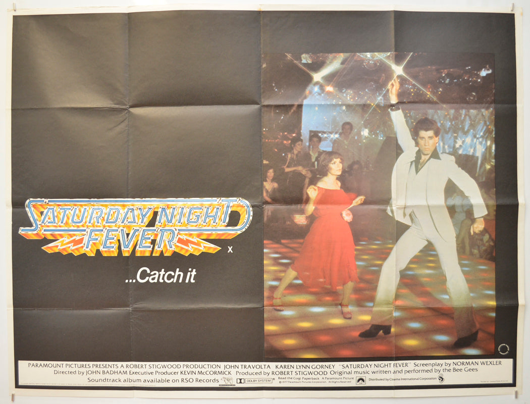 Saturday Night Fever Original Quad Poster - Film Poster - Movie Poster  