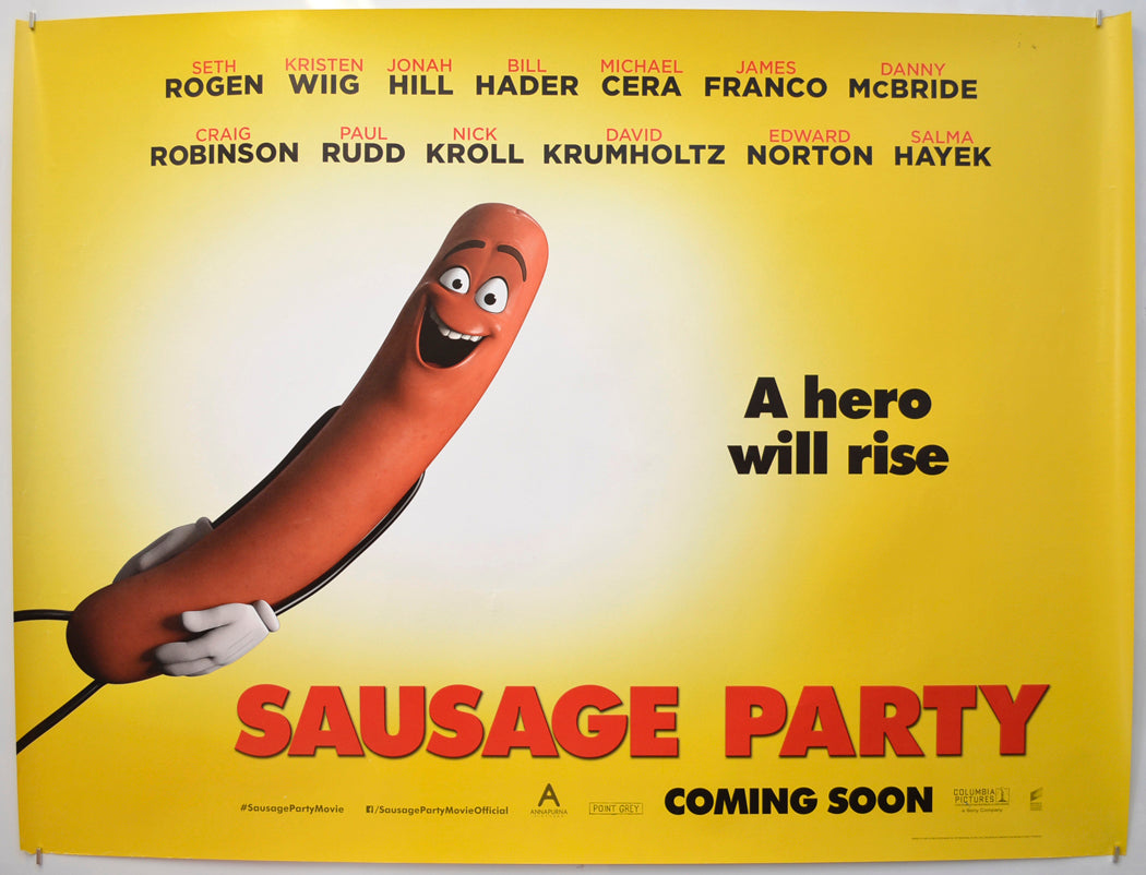 Sausage Party (Teaser / Advance Version)  Original Quad Poster - Film Poster - Movie Poster