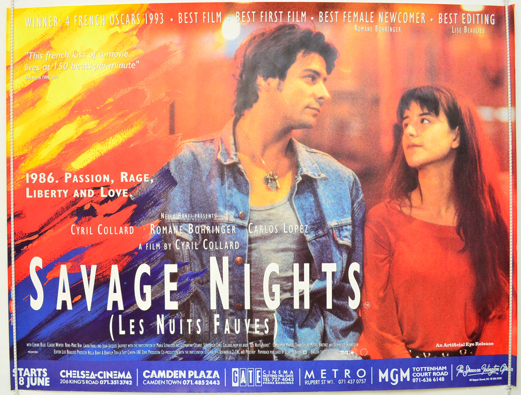 Savage Nights  Original British Quad Poster - Film Poster - Movie Poster 