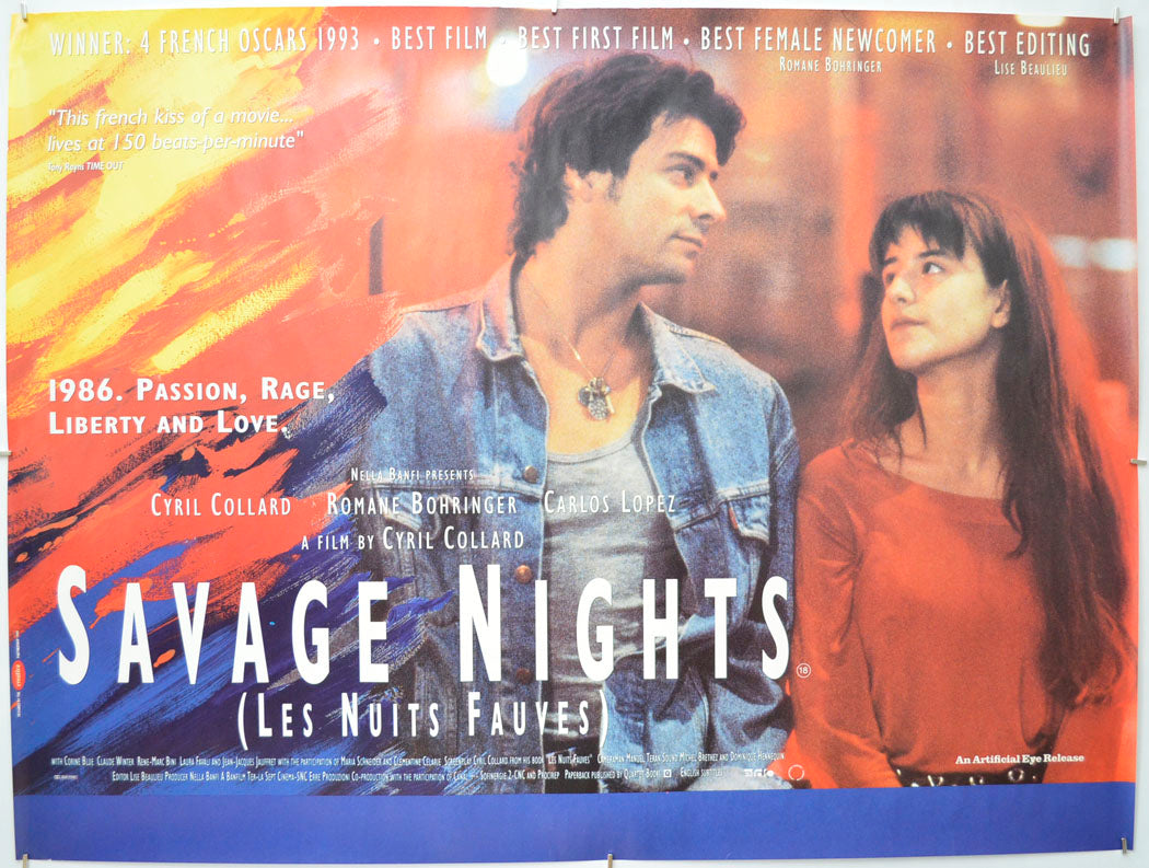 Savage Nights (a.k.a Les nuits fauves) Original Quad Poster - Film Poster - Movie Poster