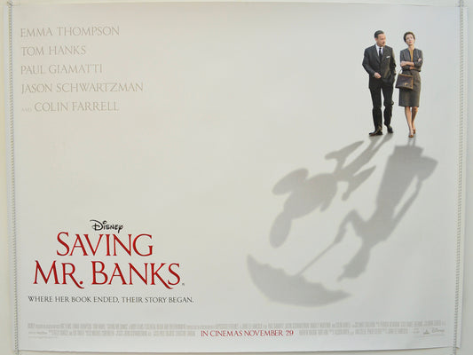 Saving Mr. Banks Original Quad Poster - Film Poster - Movie Poster  