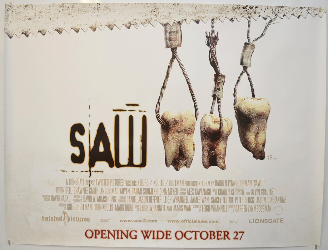 Saw III Original Quad Poster - Film Poster - Movie Poster  