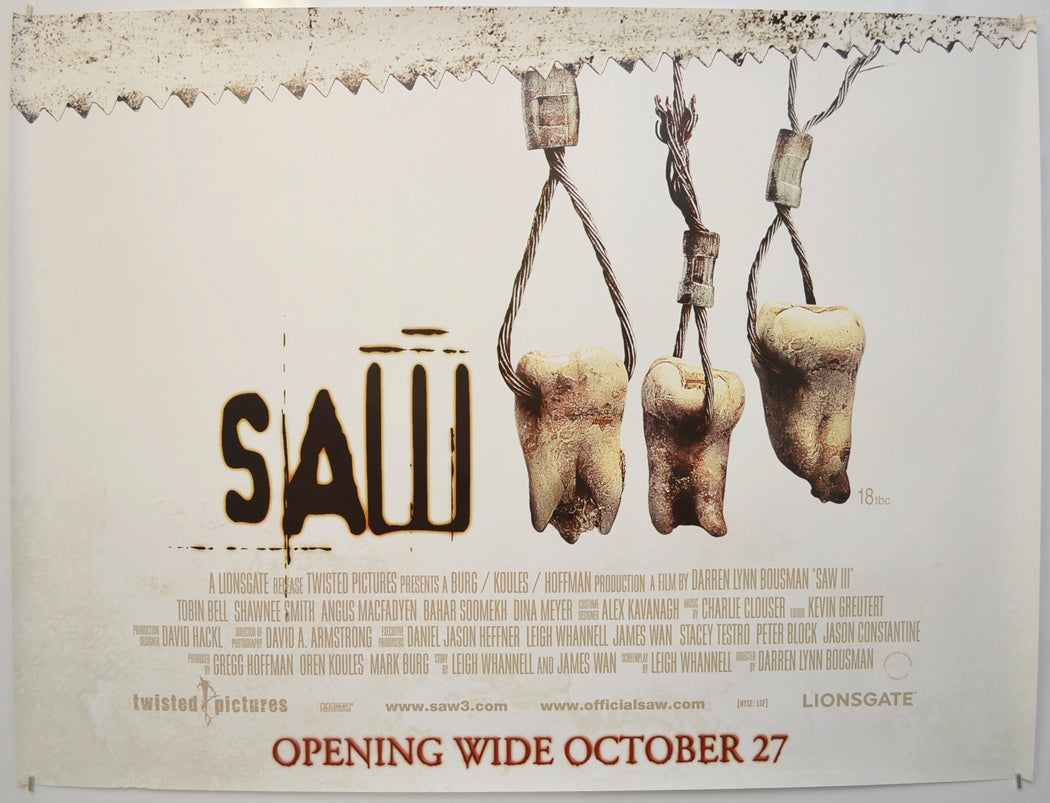 Saw III Original Quad Poster - Film Poster - Movie Poster  