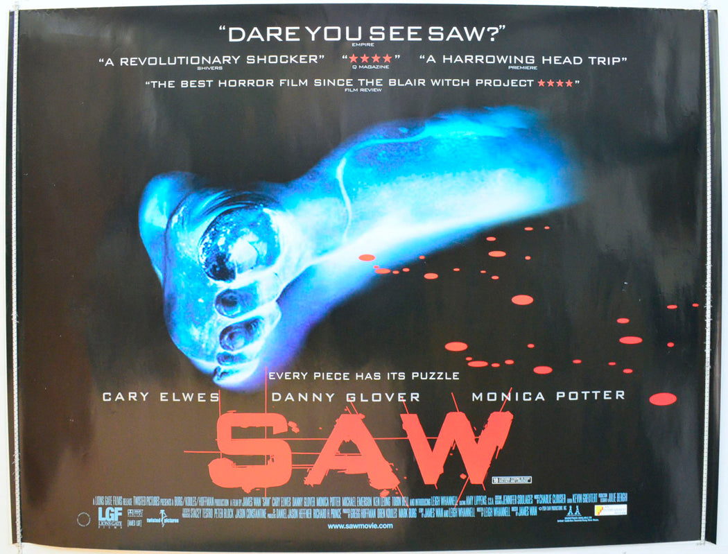 Saw Original British Quad Poster - Film Poster - Movie Poster 