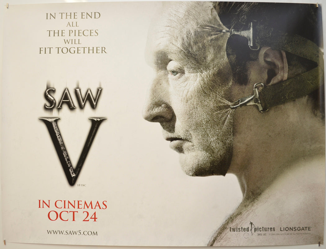 Saw V  (Teaser / Advance Version)   Original Quad Poster - Film Poster - Movie Poster