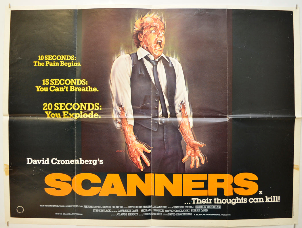 Scanners Original Quad Poster - Film Poster - Movie Poster