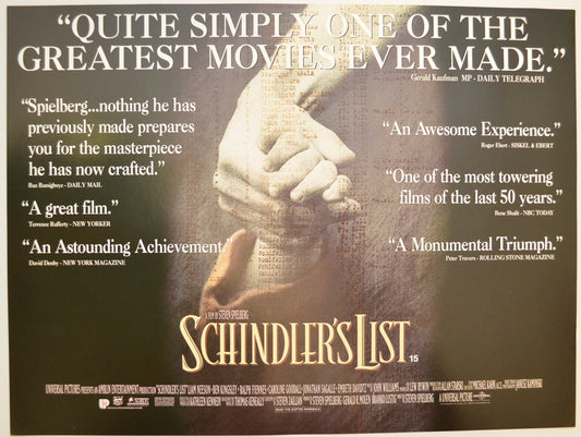 Schindler's List Original Mini Quad Poster - Film Poster - Movie Poster