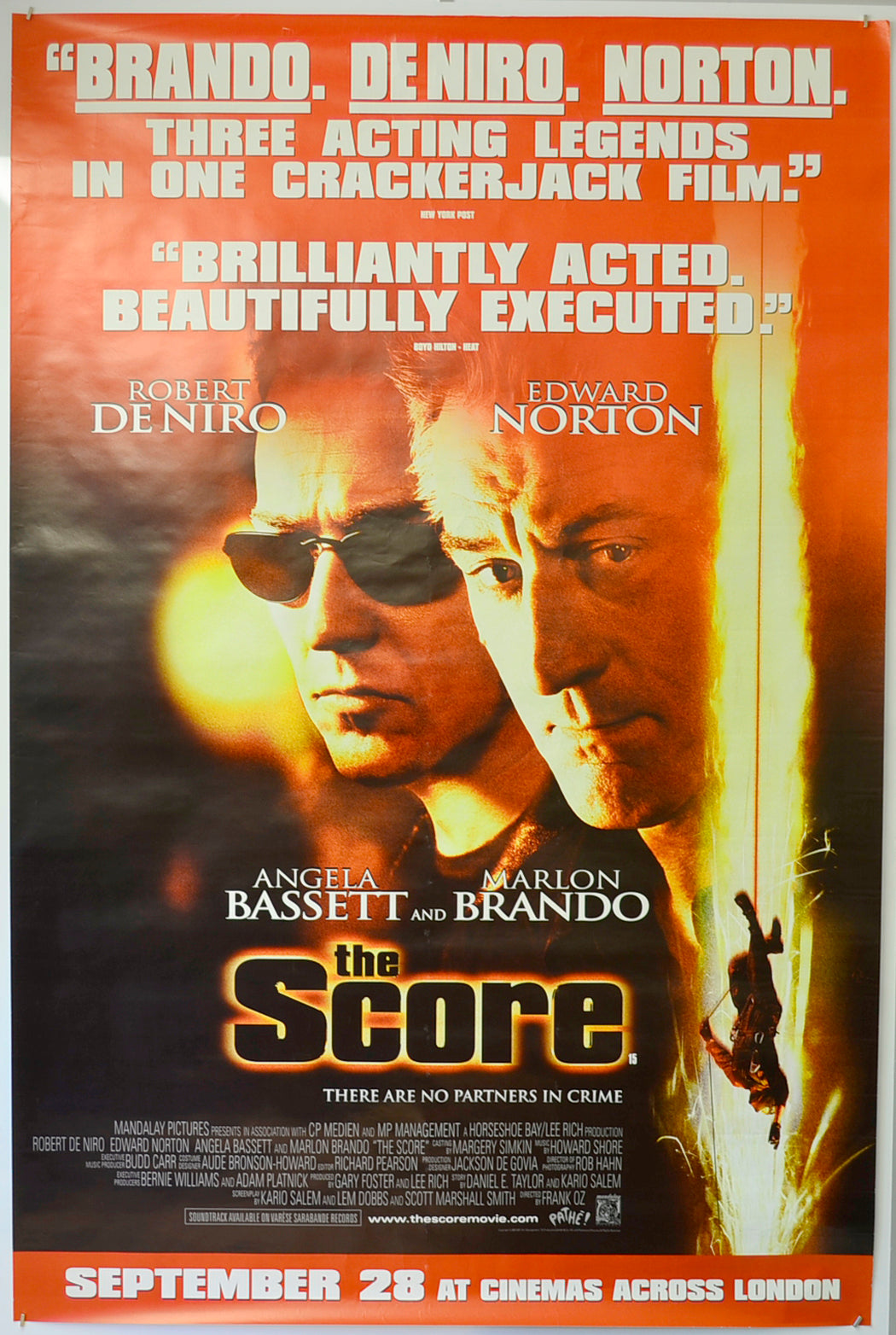 The Score  Original British 4 Sheet Poster  - Film Poster - Movie Poster