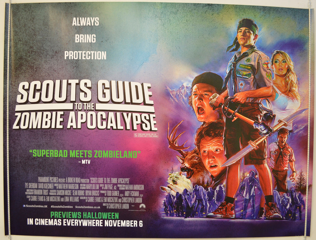 Scouts Guide To The Zombie Apocalypse  Original Quad Poster - Film Poster - Movie Poster 