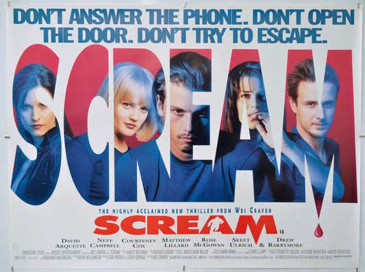 Scream - Original Quad Poster - Film Poster - Movie Poster