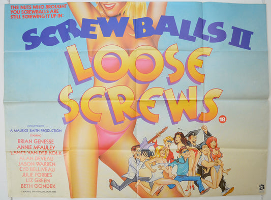 Screwballs II - Loose Screws   Original Quad Poster - Film Poster - Movie Poster 