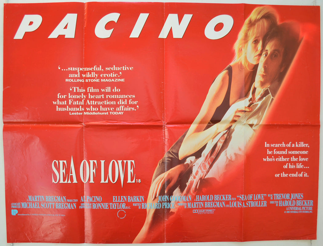 Sea Of Love Original Quad Poster - Film Poster - Movie Poster  