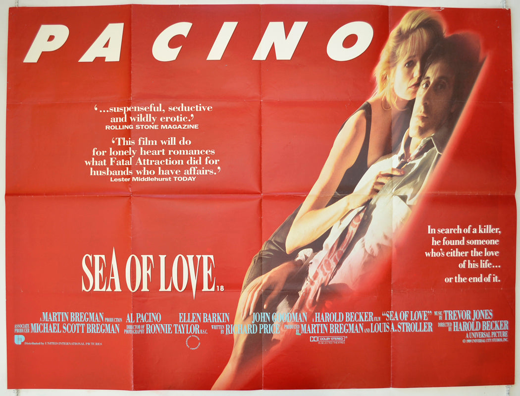 Sea Of Love Original Quad Poster - Film Poster - Movie Poster  