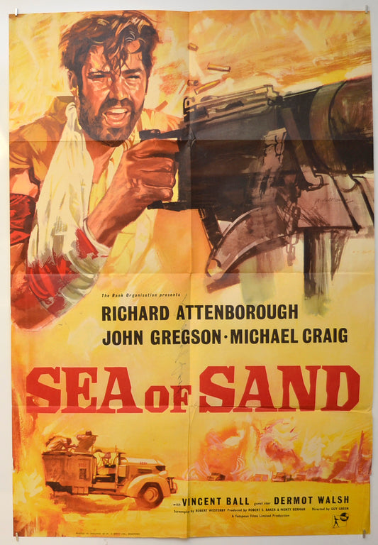 Sea Of Sand (a.k.a. Desert Patrol)  Original One Sheet Poster - Film Poster - Movie Poster