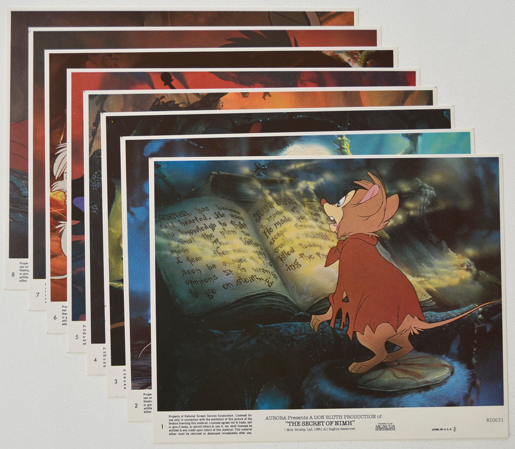 THE SECRET OF NIMH (Full View) Cinema Set of Colour FOH Stills / Lobby Cards  