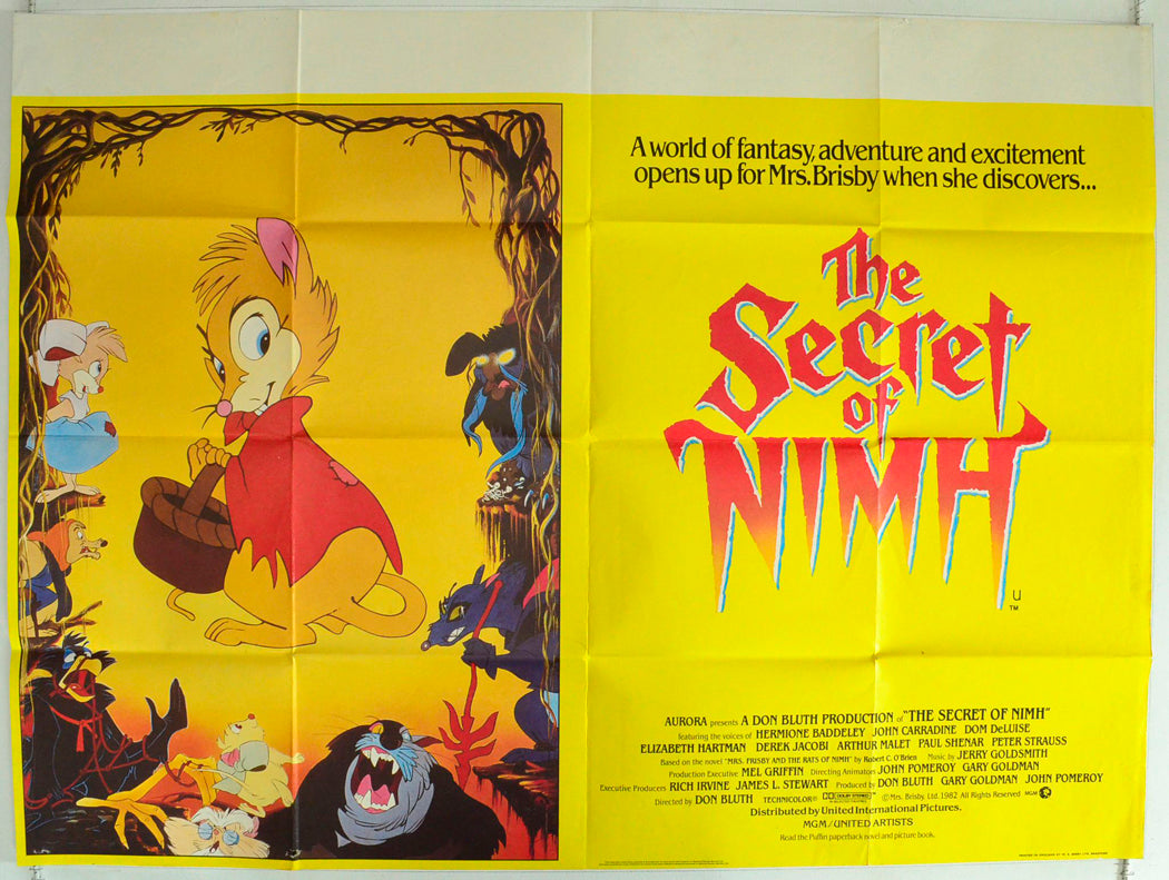 The Secret Of Nimh Original British Quad Poster - Film Poster - Movie Poster 