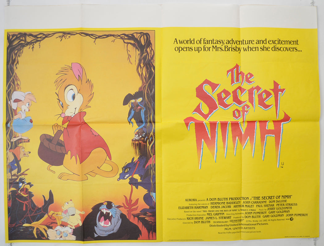 The Secret Of Nimh  Original Quad Poster - Film Poster - Movie Poster 