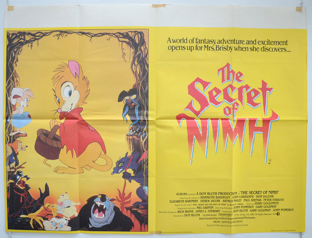 The Secret Of Nimh  Original British Quad Poster - Film Poster - Movie Poster 