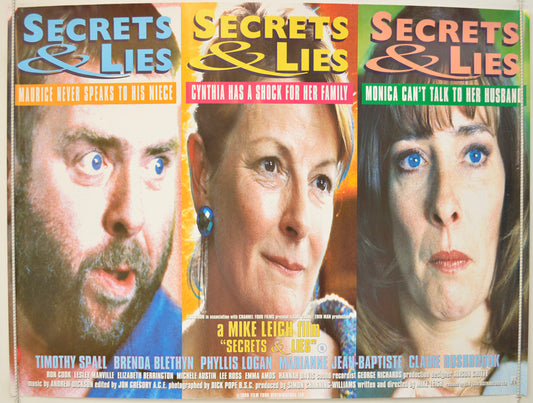 Secrets And Lies Original Quad Poster - Film Poster - Movie Poster  