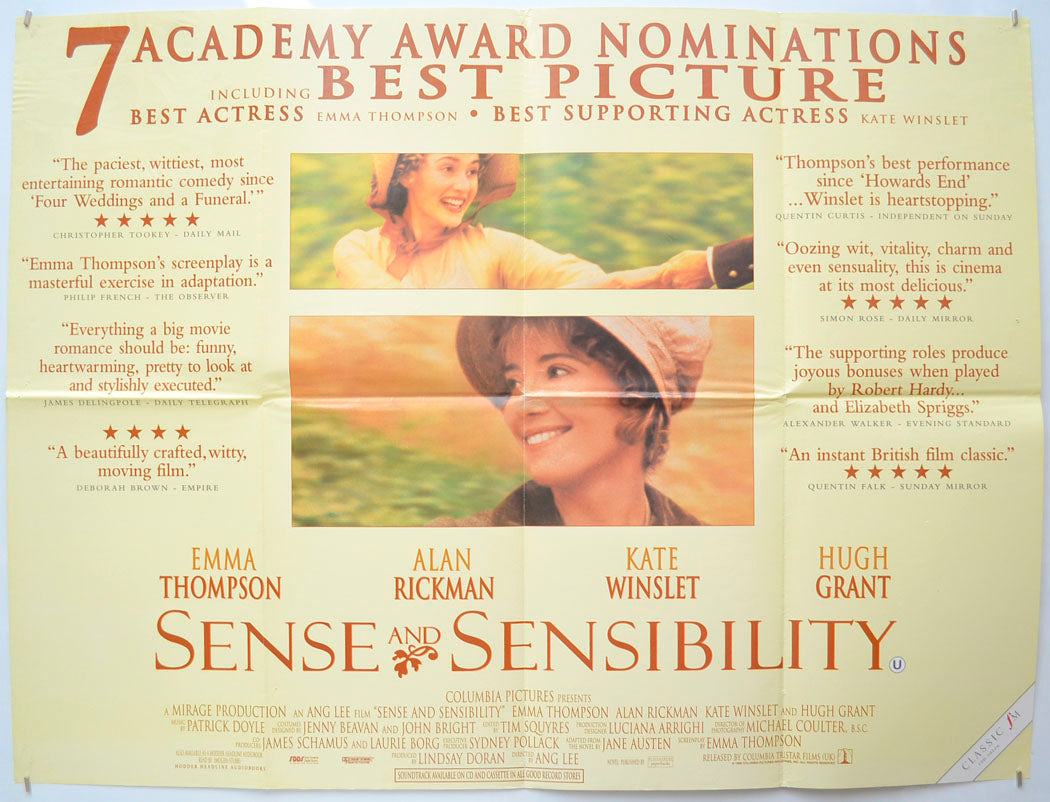 Sense And Sensibility Original Quad Poster - Film Poster - Movie Poster