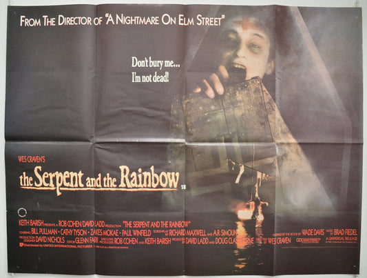 The Serpent And The Rainbow  Original British Quad Poster - Film Poster - Movie Poster 