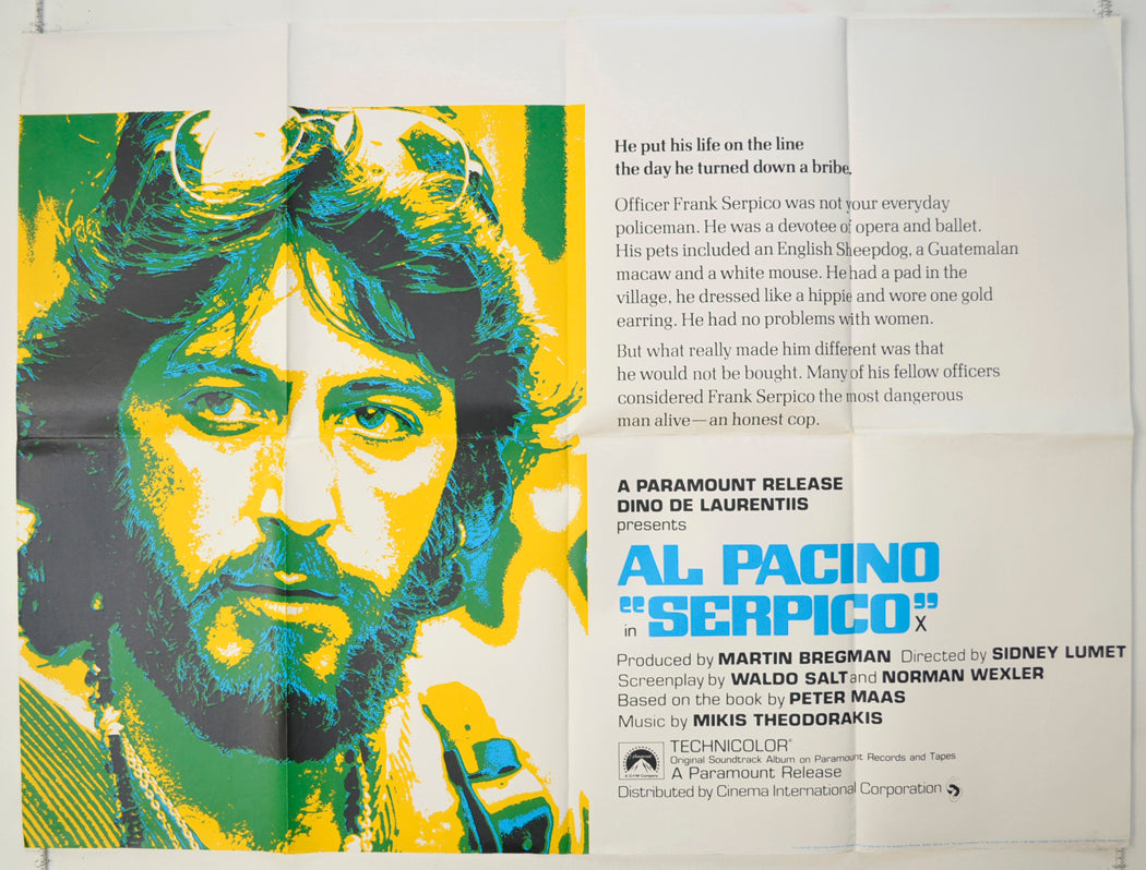 Serpico   Original Quad Poster - Film Poster - Movie Poster 