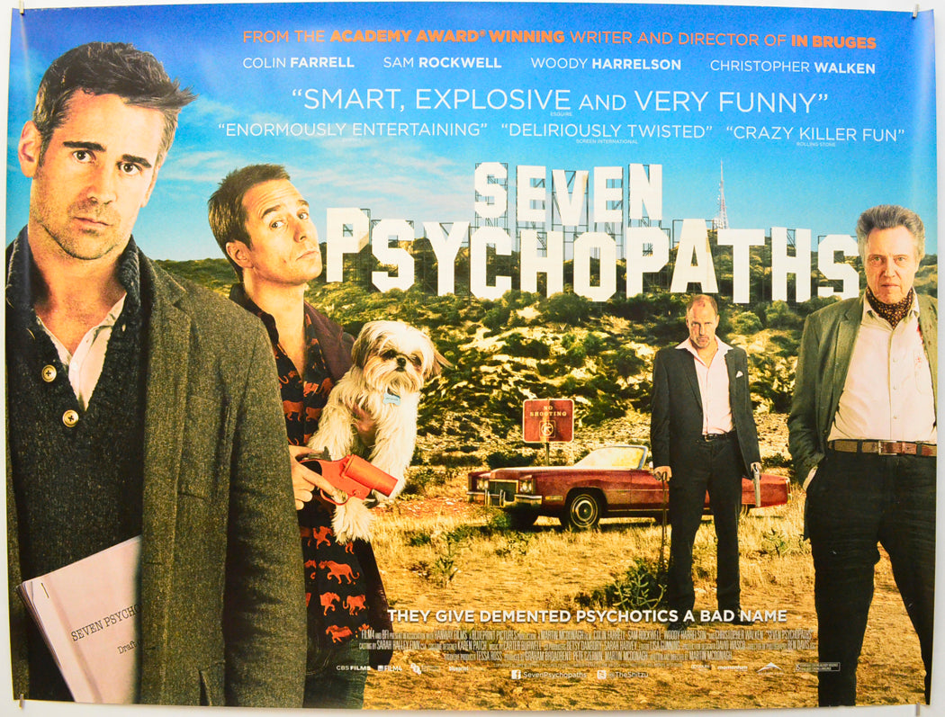 Seven Psychopaths Original Quad Poster - Film Poster - Movie Poster