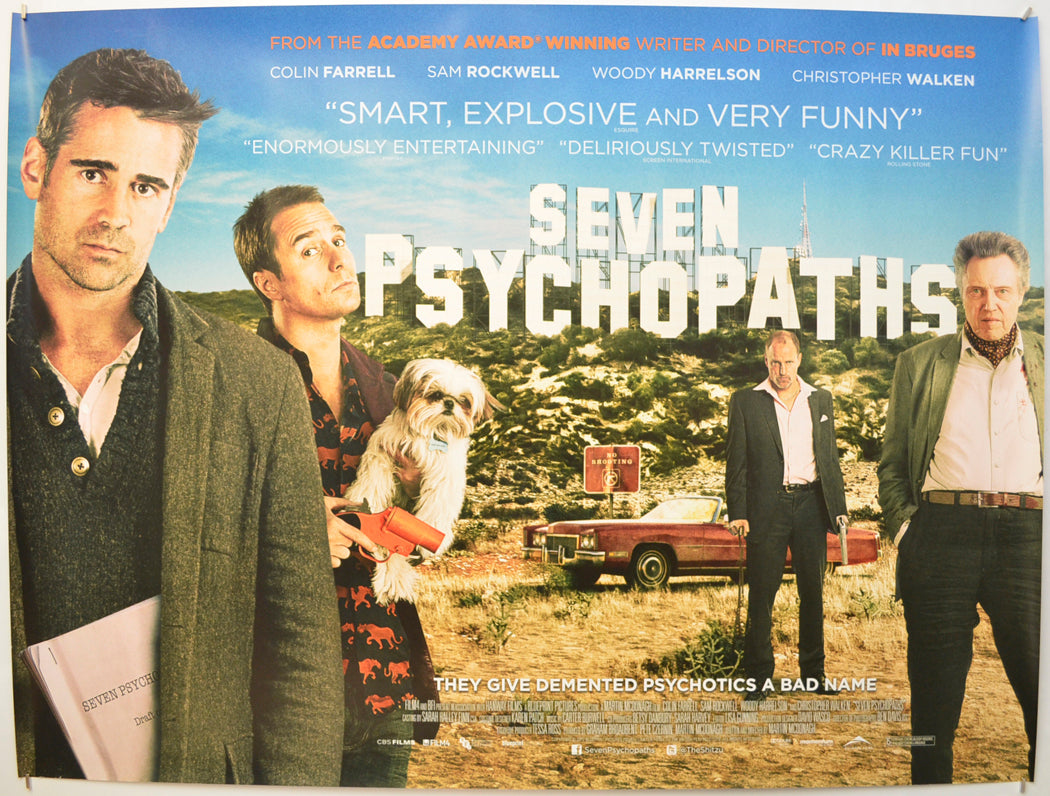 Seven Psychopaths Original Quad Poster - Film Poster - Movie Poster