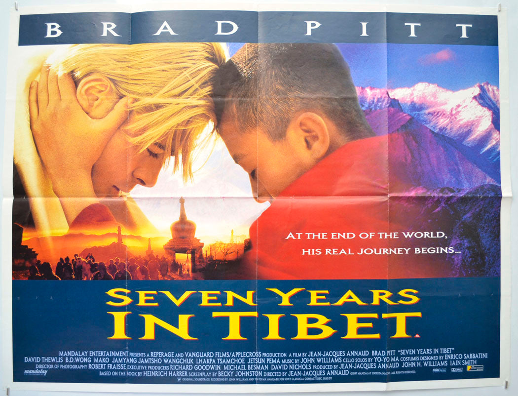 Seven Years In Tibet Original Quad Poster - Film Poster - Movie Poster