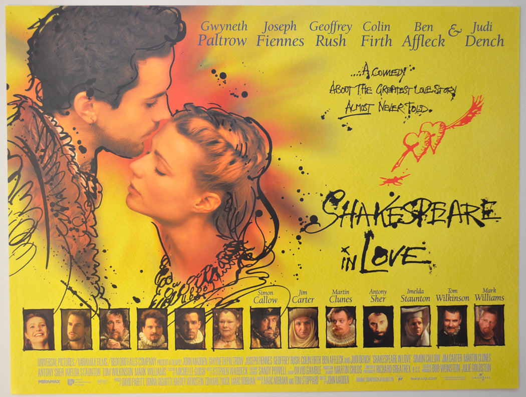 Shakespeare In Love Original Mini Quad Poster - Film Poster - Movie Poster