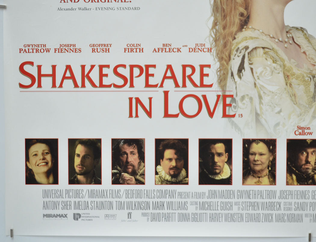 SHAKESPEARE IN LOVE (Bottom Left) Cinema Quad Movie Poster 