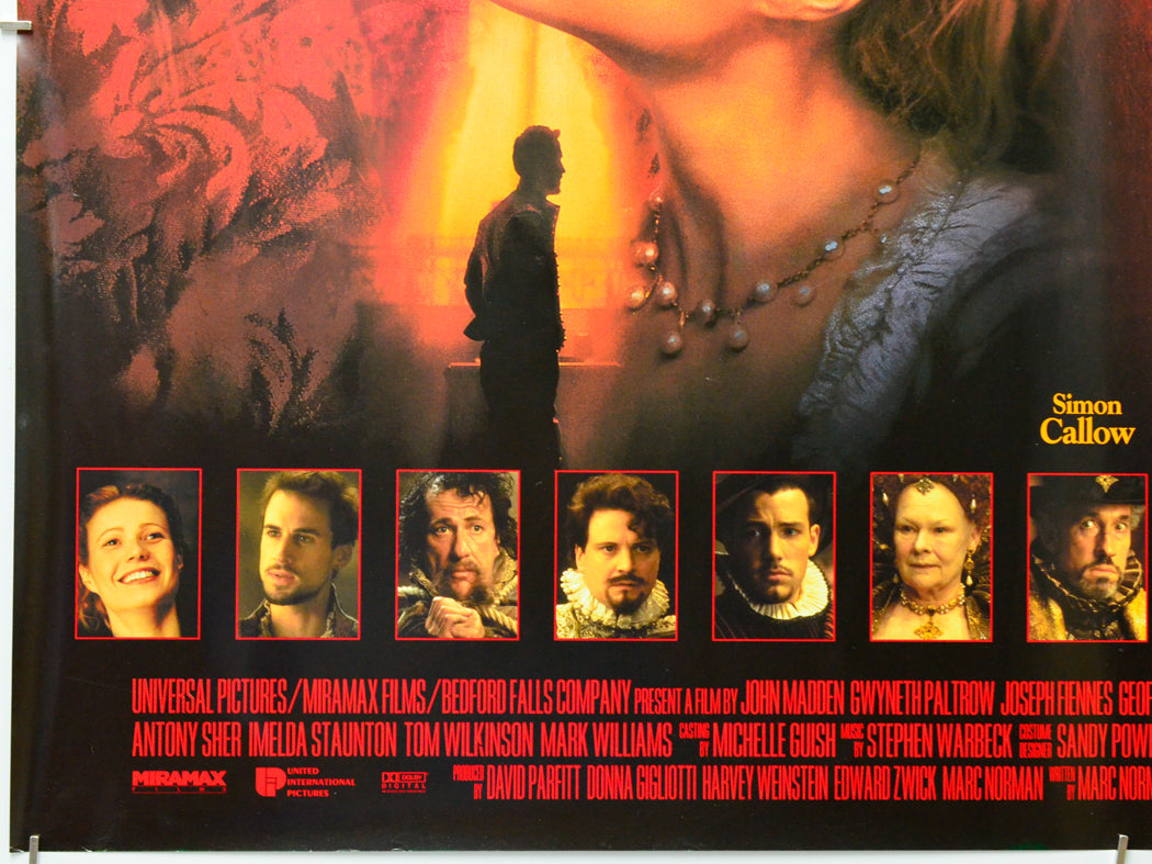 Shakespeare In Love (Bottom Left) Cinema Quad Movie Poster 