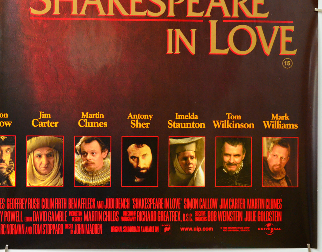 Shakespeare In Love (Bottom Right) Cinema Quad Movie Poster 