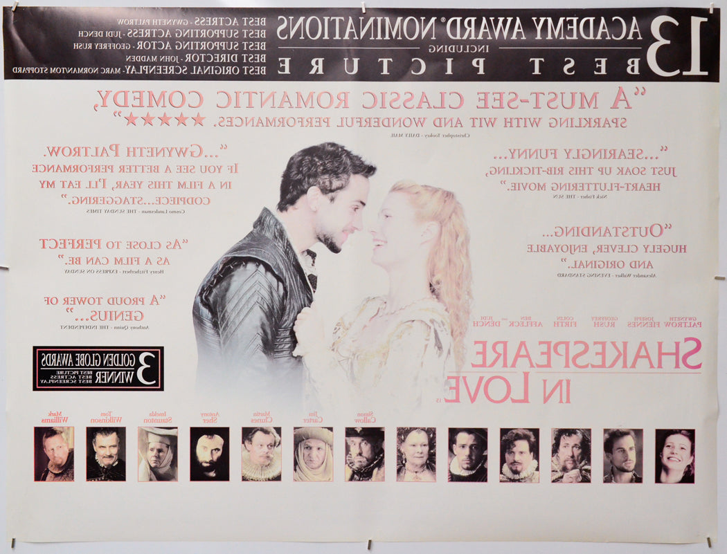 Shakespeare In Love (Back) Cinema Quad Movie Poster 