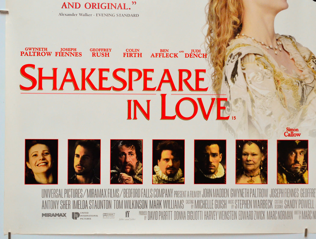 Shakespeare In Love (Bottom Left) Cinema Quad Movie Poster 