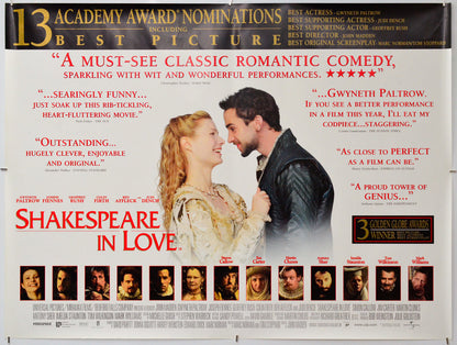Shakespeare In Love - Original Quad Poster - Film Poster - Movie Poster