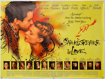 Shakespeare In Love - Original Quad Poster - Film Poster - Movie Poster