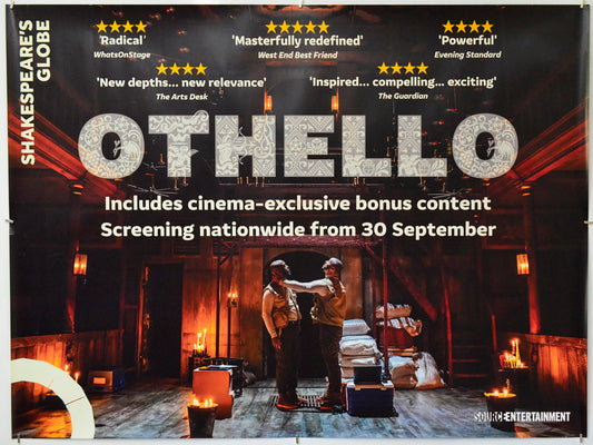 Shakespeare's Globe presents Othello - Original Quad Poster - Film Poster - Movie Poster