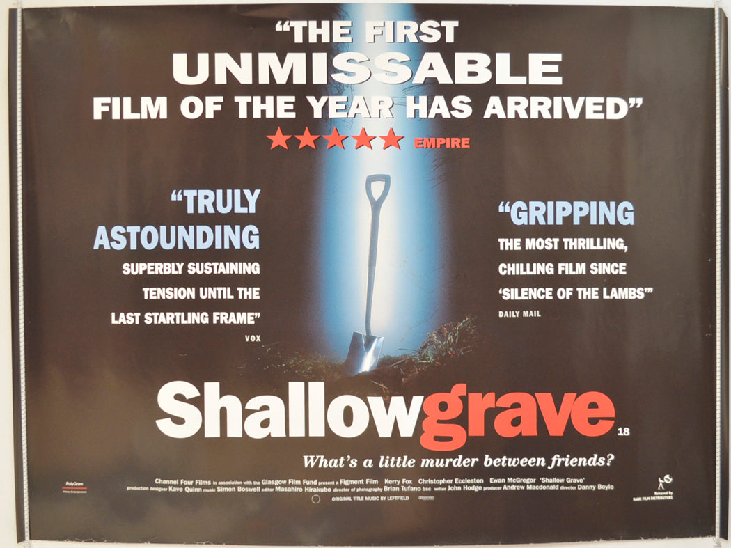 Shallow Grave  Original Quad Poster - Film Poster - Movie Poster