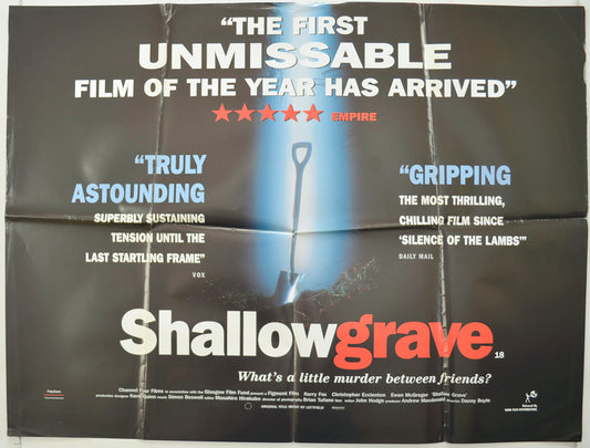 Shallow Grave   Original Quad Poster - Film Poster - Movie Poster 