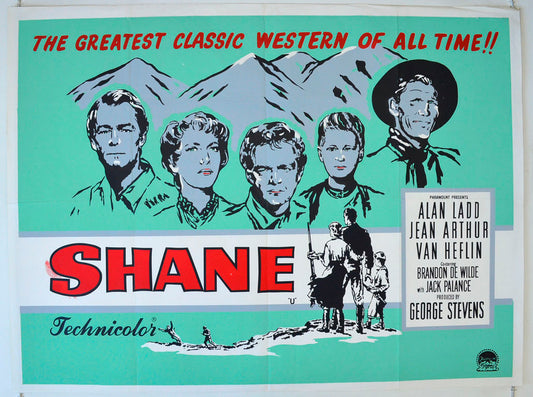 Shane  (1960 re-release Poster)   Original British Quad Poster - Movie Poster