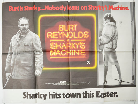 Sharky's Machine  (Rare Teaser / Advance Version)  Original Quad Poster - Film Poster - Movie Poster 