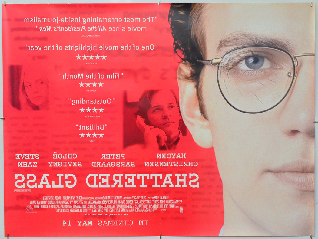 Shattered Glass (Back) Cinema Quad Movie Poster 