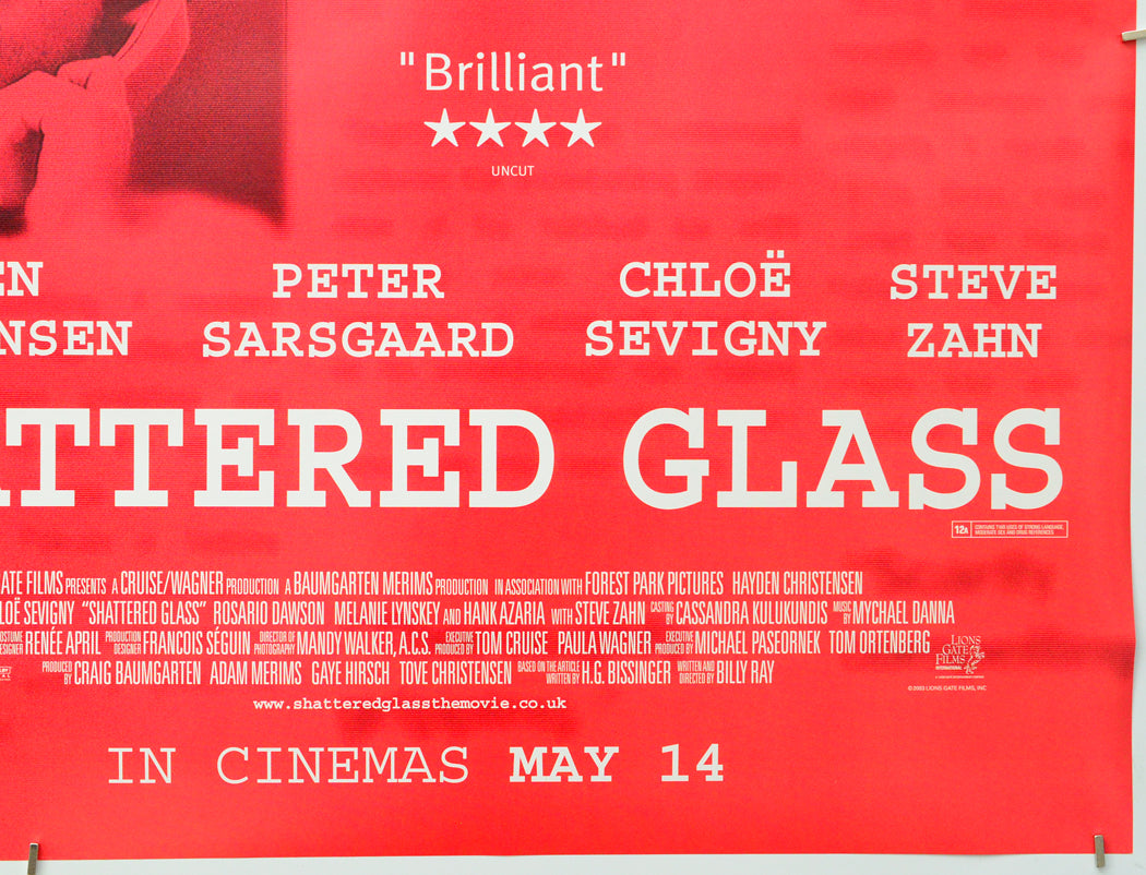 Shattered Glass (Bottom Right) Cinema Quad Movie Poster 