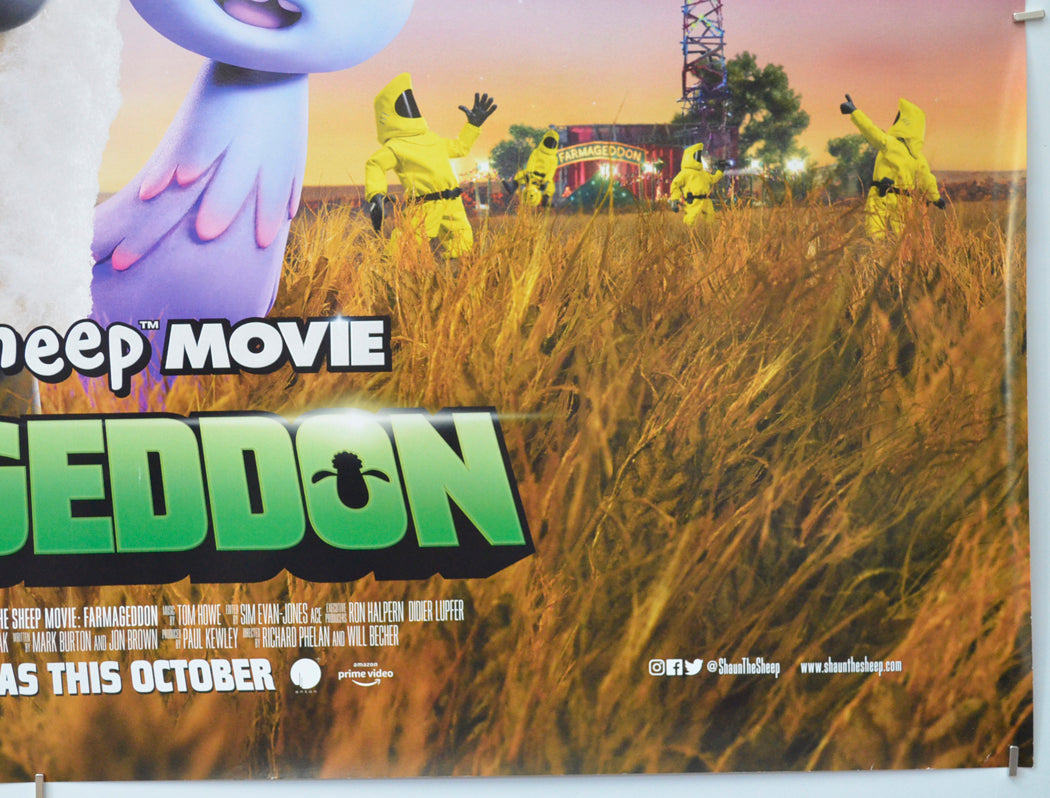 SHAUN THE SHEEP : FARMAGEDDON (Bottom Right) Cinema Quad Movie Poster 