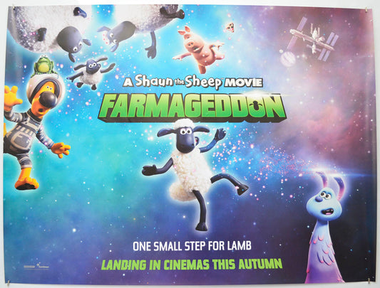 Shaun The Sheep : Farmageddon (Teaser / Advance Version ) Original Quad Poster - Film Poster - Movie Poster