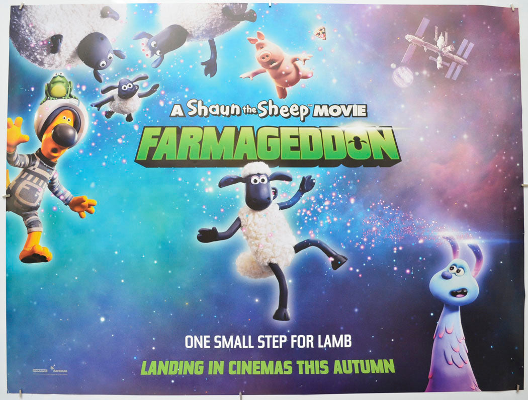 Shaun The Sheep : Farmageddon (Teaser / Advance Version ) Original Quad Poster - Film Poster - Movie Poster