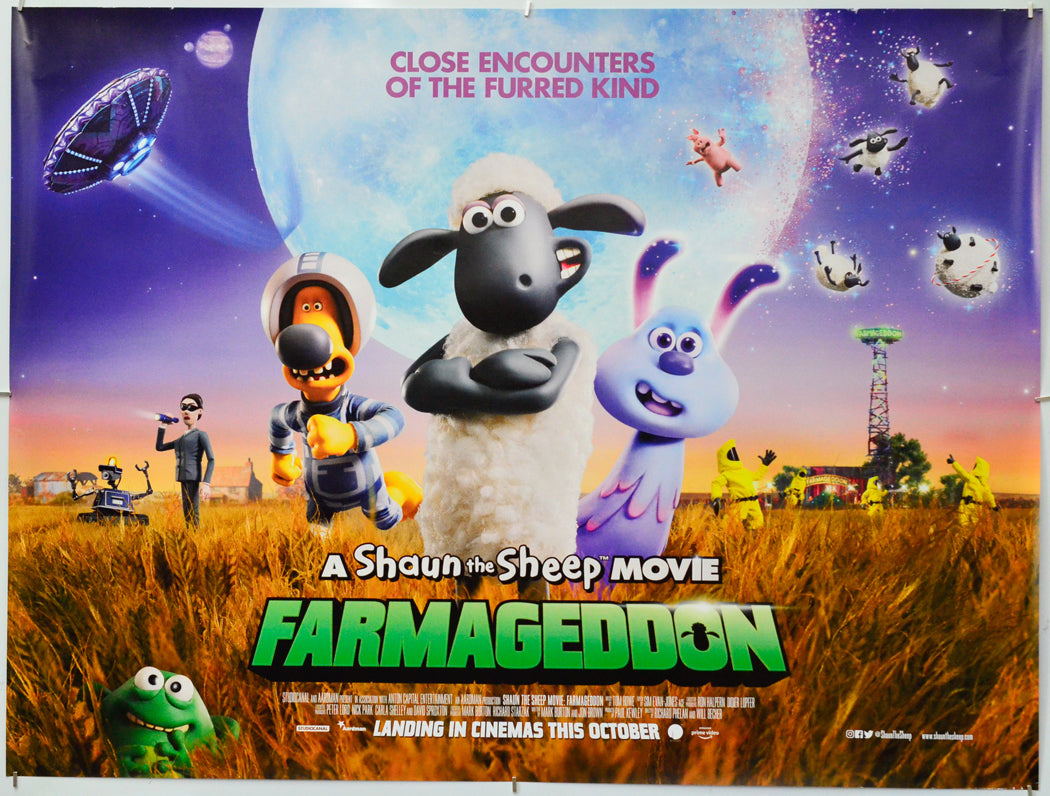Shaun The Sheep : Farmageddon - Original Quad Poster - Film Poster - Movie Poster