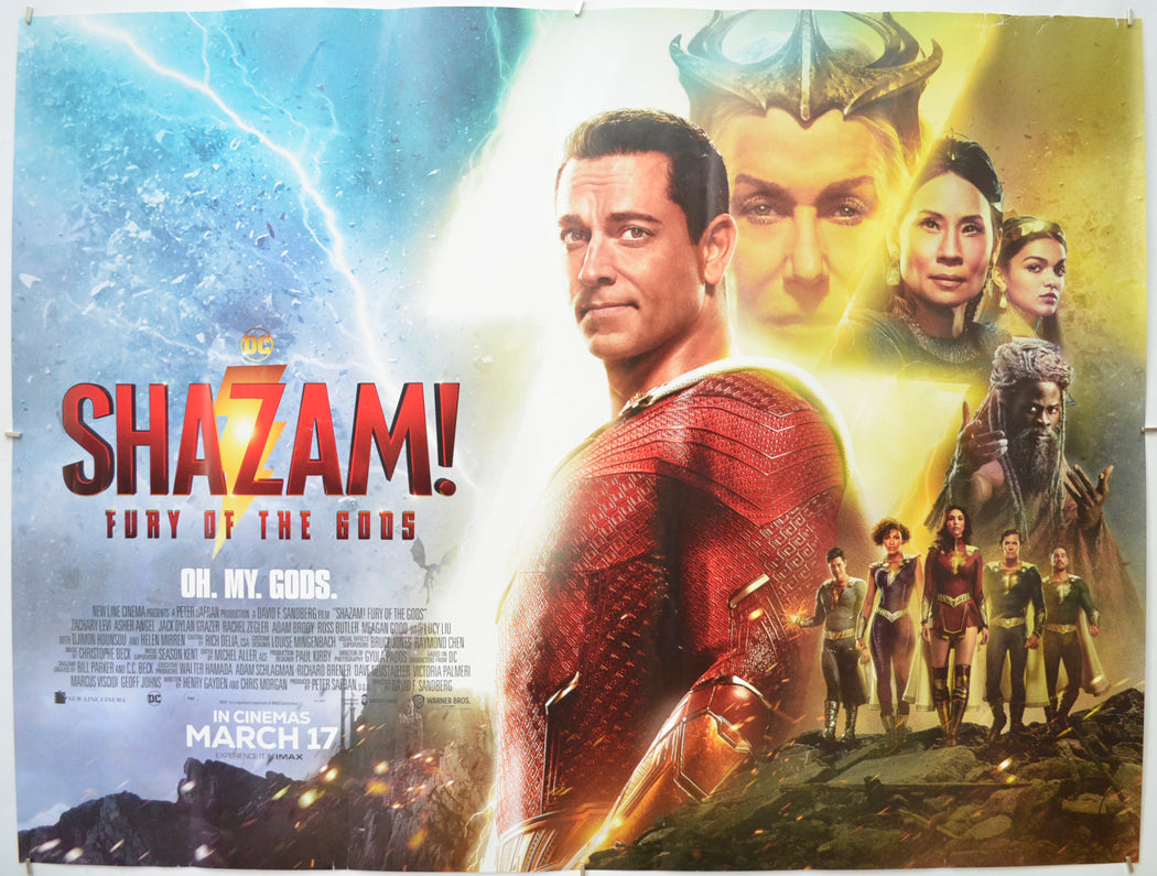 Shazam! Fury Of The Gods Original Quad Poster - Film Poster - Movie Poster  